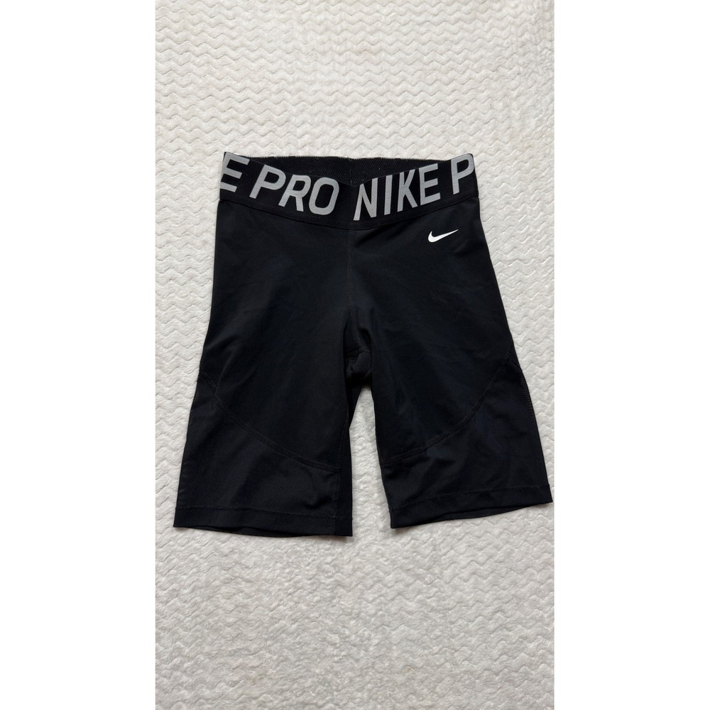 Nike Pro Dri-FIT Womens Black Mesh Panel Compression Biker Shorts Small 4781
